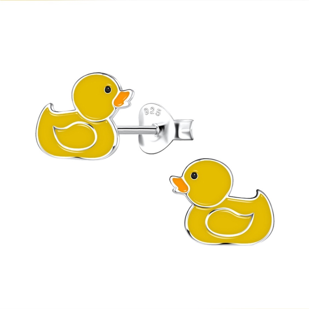 Yellow Duck 925 Sterling Silver Earrings